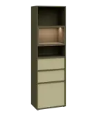 ERY V643 kancelářská skříň, 3-zásuvková/3 niky, 2000x600x400, zelená